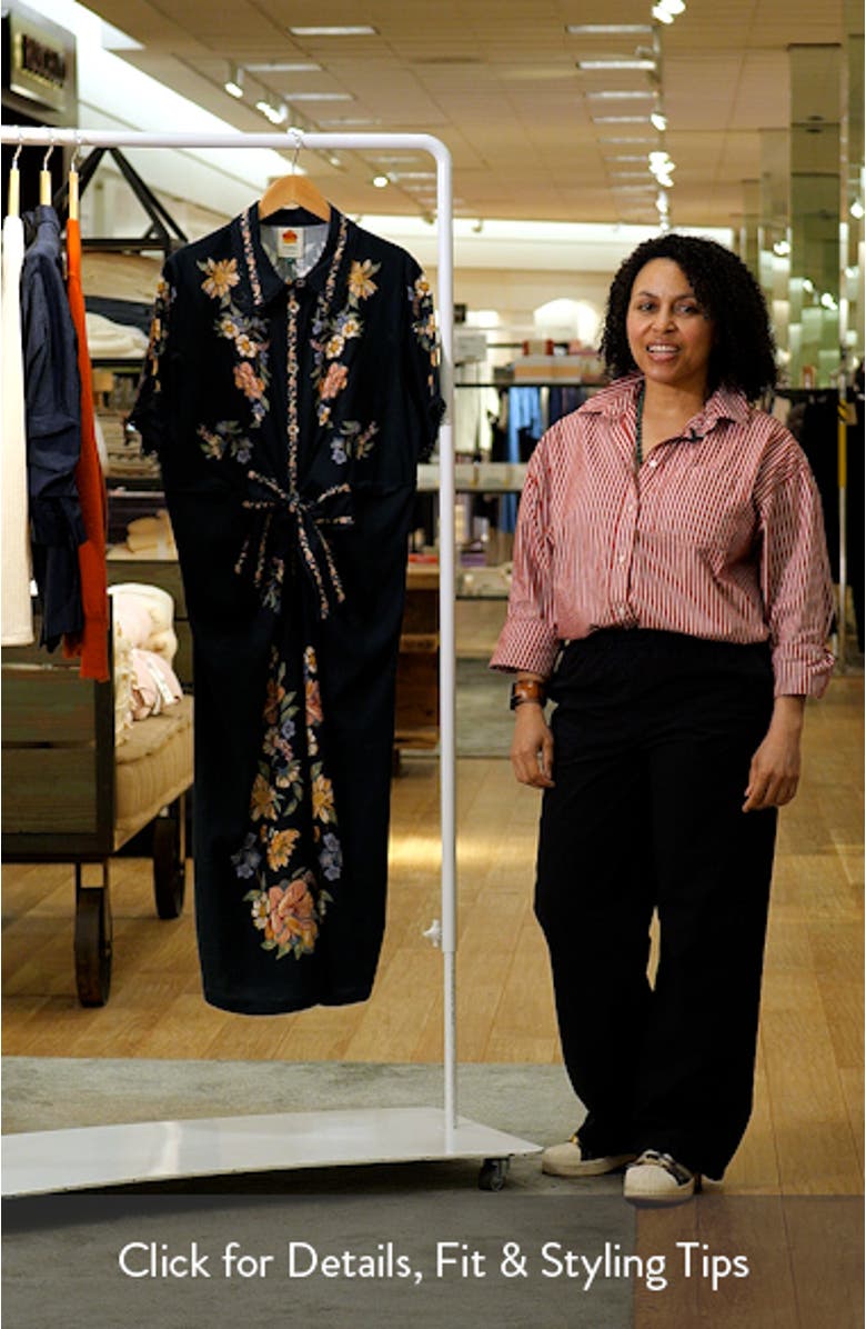 Maira Floral Belted Midi Shirtdress, sales video thumbnail