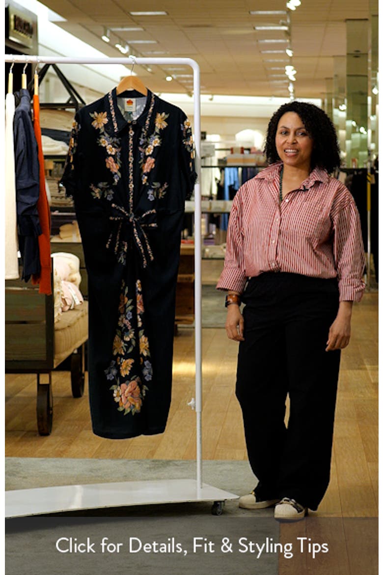 Maira Floral Belted Midi Shirtdress video