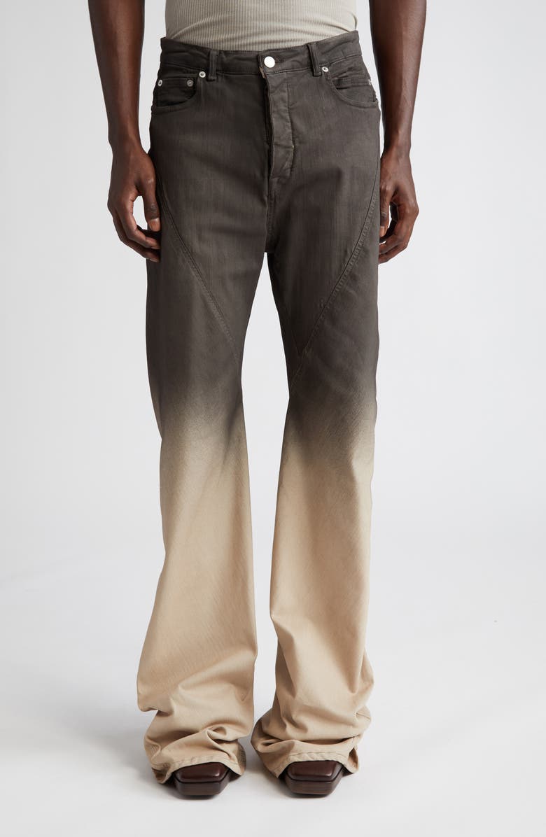 Rick Owens Pantaloni Bias Cut Stretch Bootcut Jeans, Main, color,
