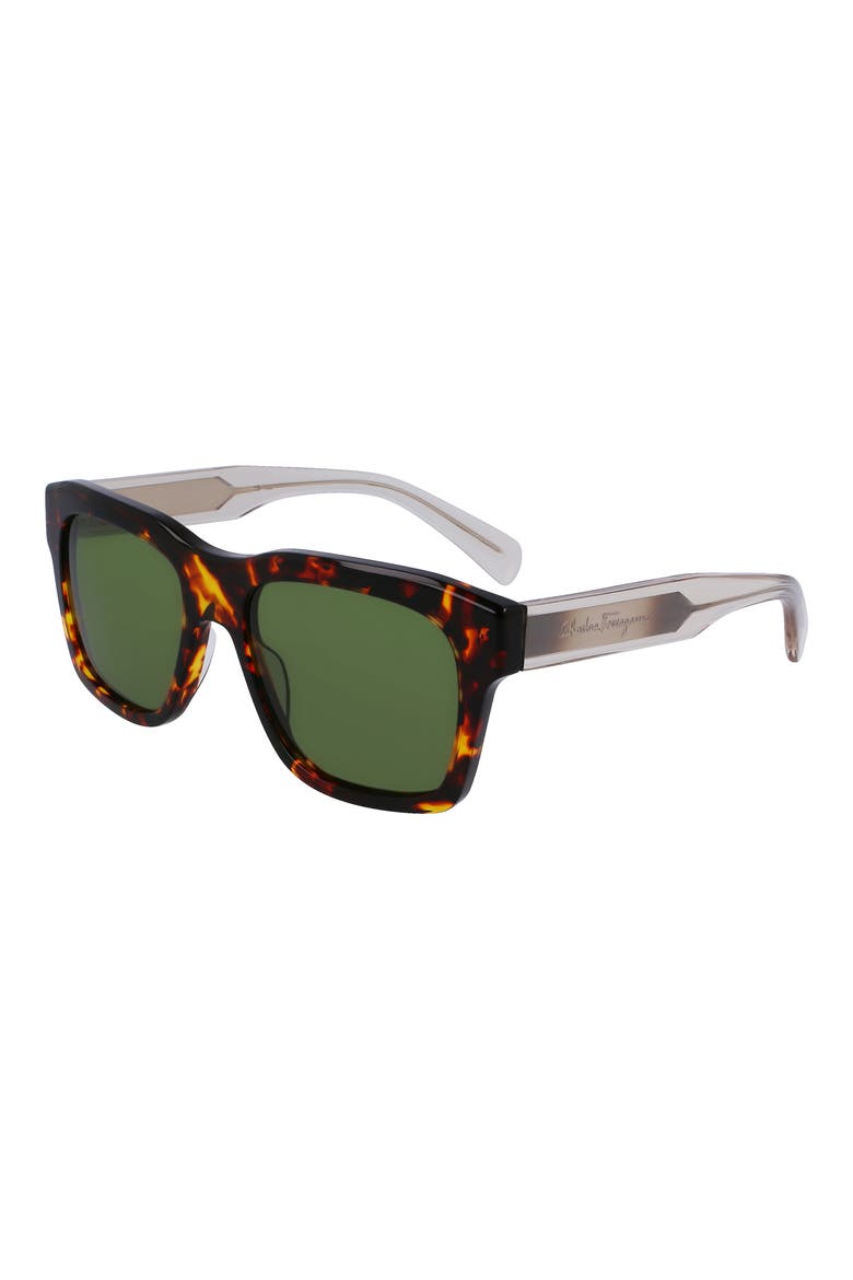56mm Polarized Rectangular Sunglasses, Alternate, color, DARK TORTOISE