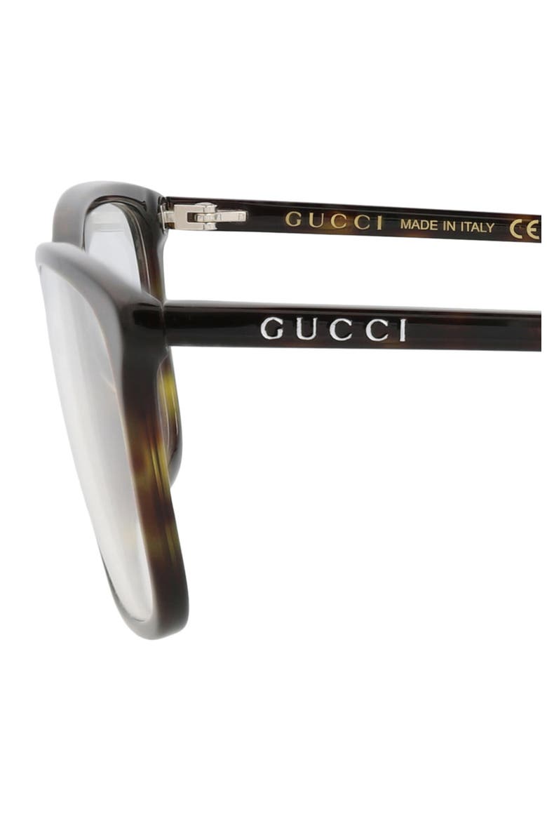 GG0553O 54mm Square Optical Glasses, Alternate, color, HAVANA HAVANA TRANSPARENT