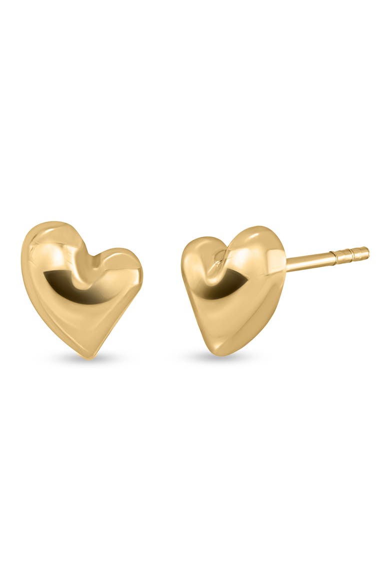 14K Gold Abstract Heart Stud Earrings, Main, color, 14K YELLOW GOLD