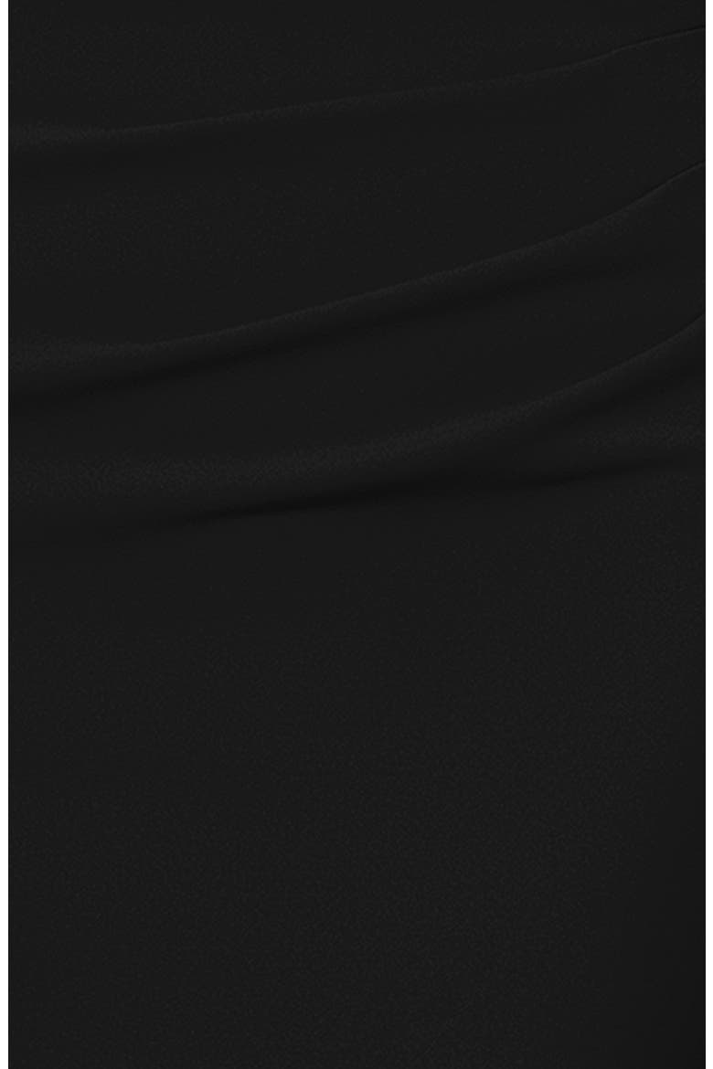 Off the Shoulder High-Low Scuba Crepe Gown, Alternate, color, BLACK