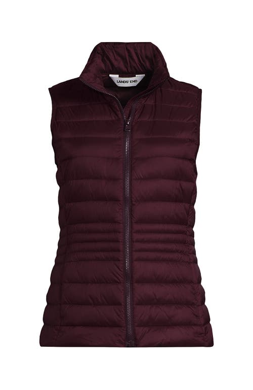 Lands' End Wanderweight Packable Ultralight Down Vest In Burgundy