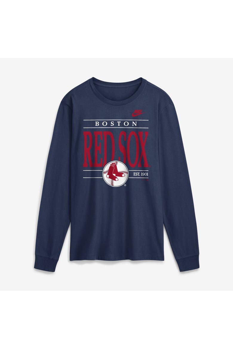 Men's Nike Navy Boston Red Sox Cooperstown Graphic Long Sleeve T-Shirt, Main, color, Navy