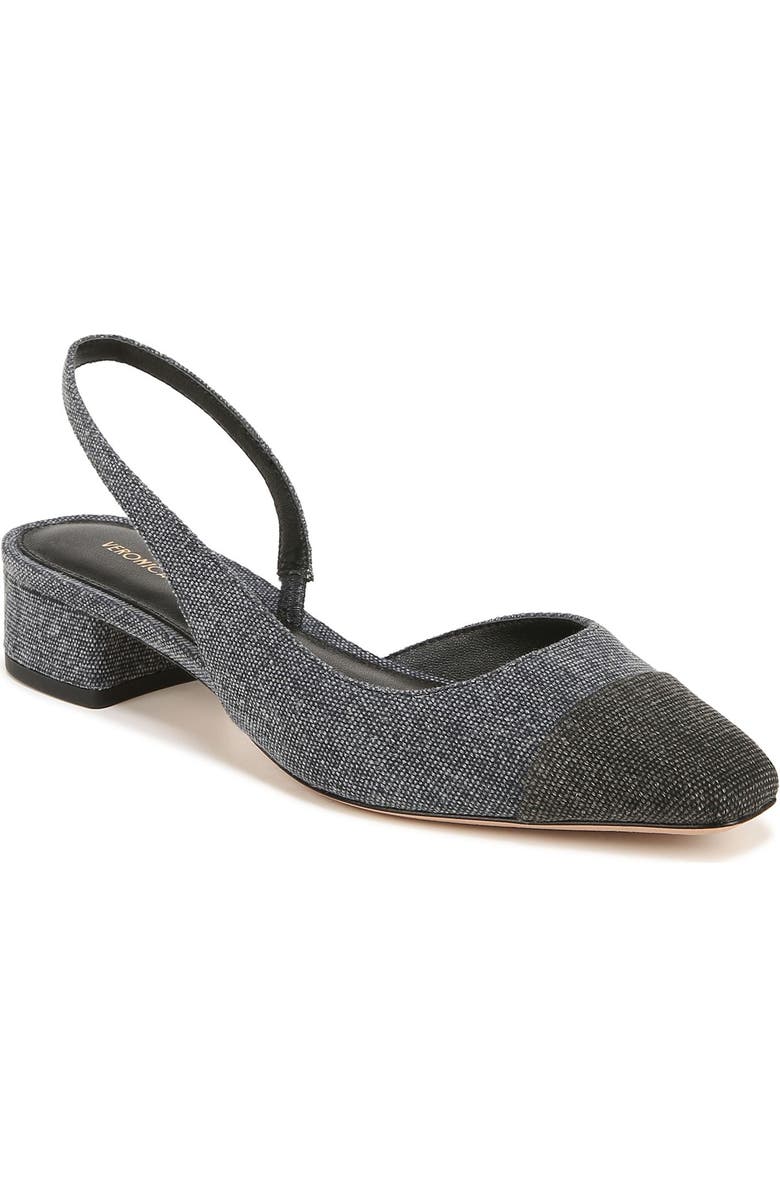 Veronica Beard Cecile Half d'Orsay Slingback Pump, Main, color, Black/ Indigo Blue