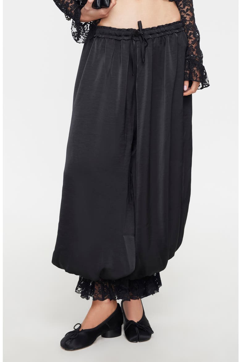 Kiss & Tell Bubble Hem Pants, Main, color, NOIR