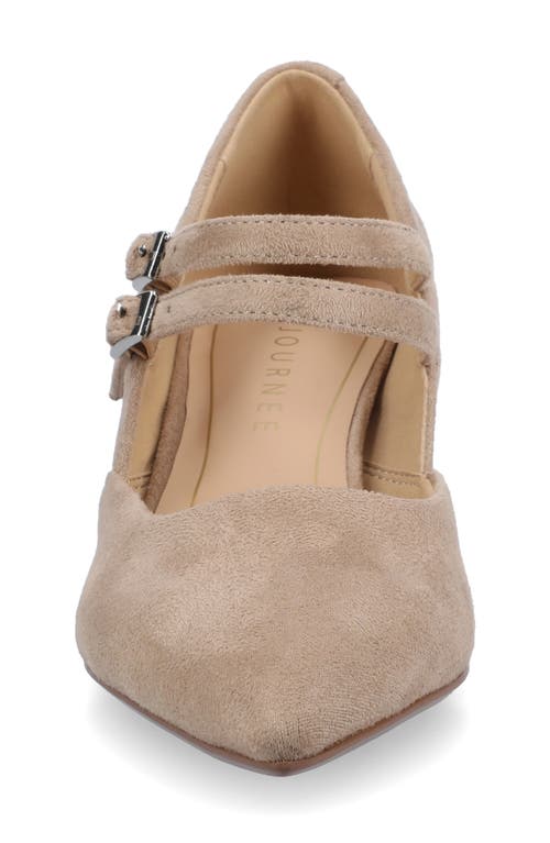 Journee Collection Journee Womens Carnation Medium And Wide Width Kitten Heel Mary Jane Pumps In Brown