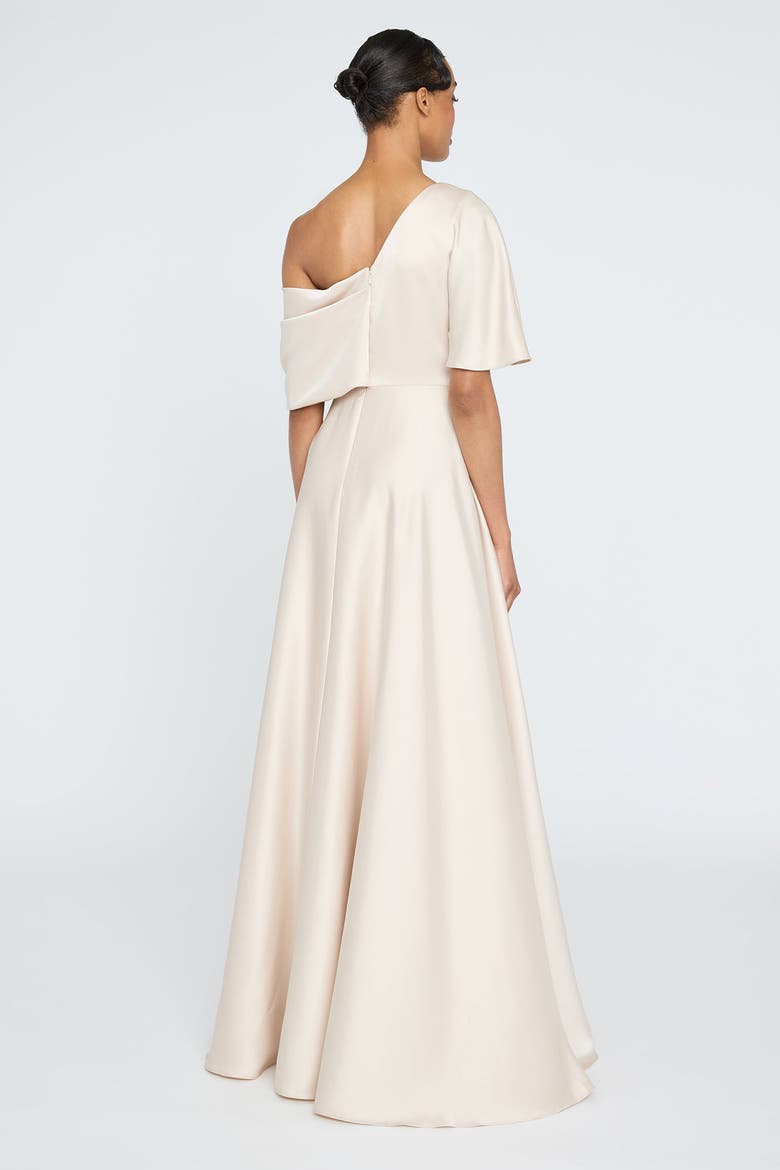 Alessandra Asymmetrical Gown, Alternate, color, Sand