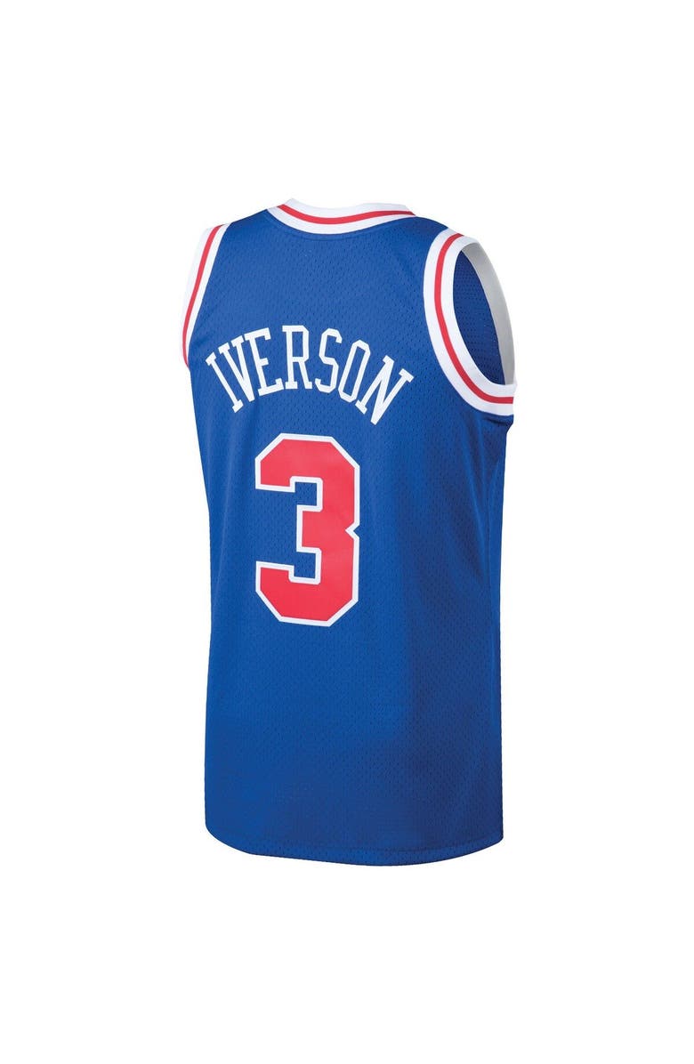 Mitchell & Ness Men's Mitchell & Ness Allen Iverson Royal Philadelphia 76ers 1996/97 Hardwood Classics Throwback Swingman Jersey, Main, color, Royal