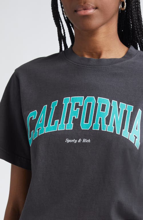 Sporty And Rich Sporty & Rich California Cotton Graphic T-shirt In Faded Black