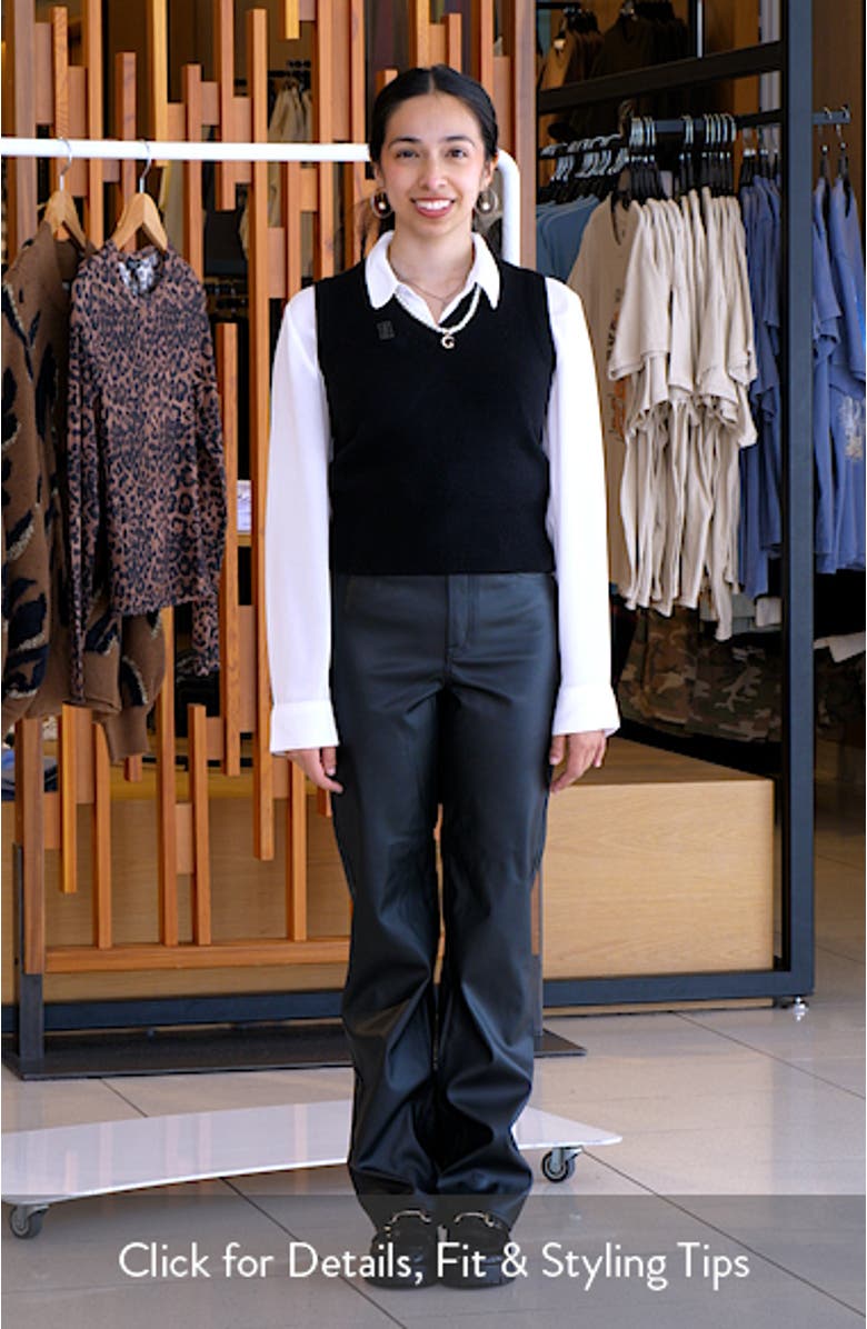 Sundaze High Waist Straight Leg Faux Leather Pants, sales video thumbnail