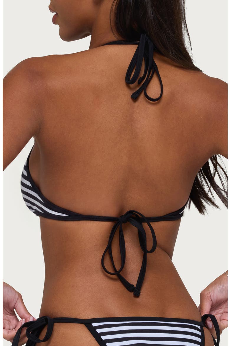 Mckayla Stripe Bikini Top, Alternate, color, BLACK/ WHITE