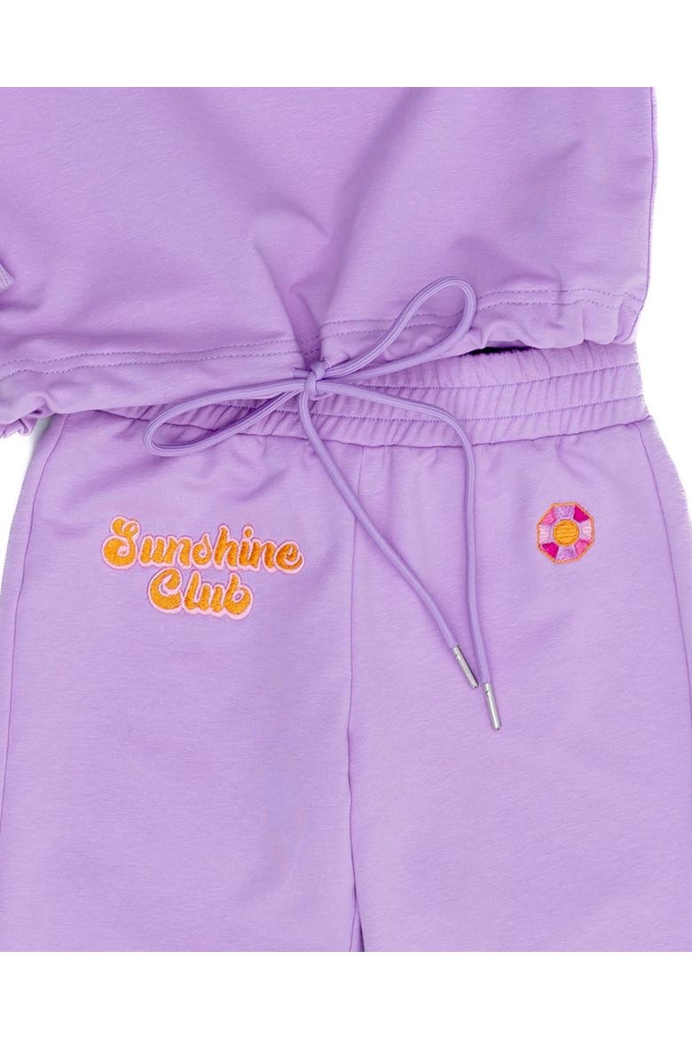 Girls' Sunshine Club Embroidered Jogger Set - Little Kid, Big Kid, Alternate, color, Lavender