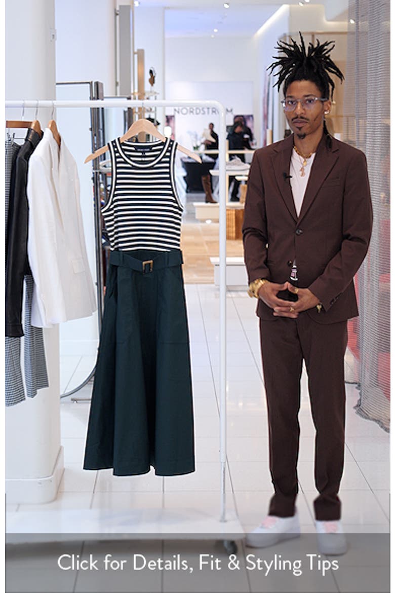 Jordyn Mixed Media Stretch Cotton Midi Dress video