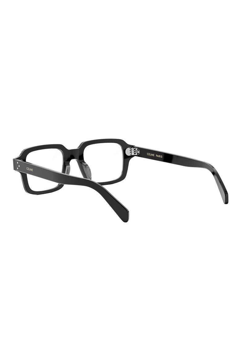 Bold 3 Dots 49mm Small Rectangular Optical Sunglasses, Alternate, color, SHINY BLACK