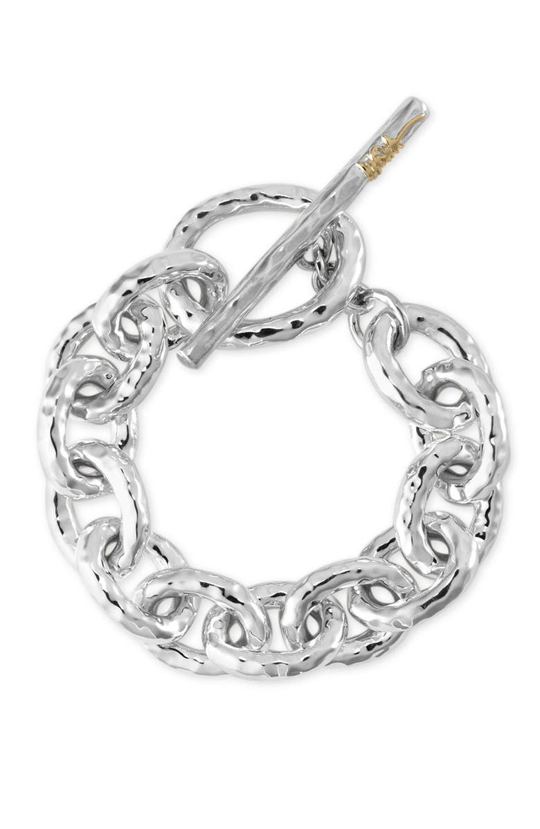 Ippolita Glamazon Sterling Silver Hammered Link Bracelet, Main, color,