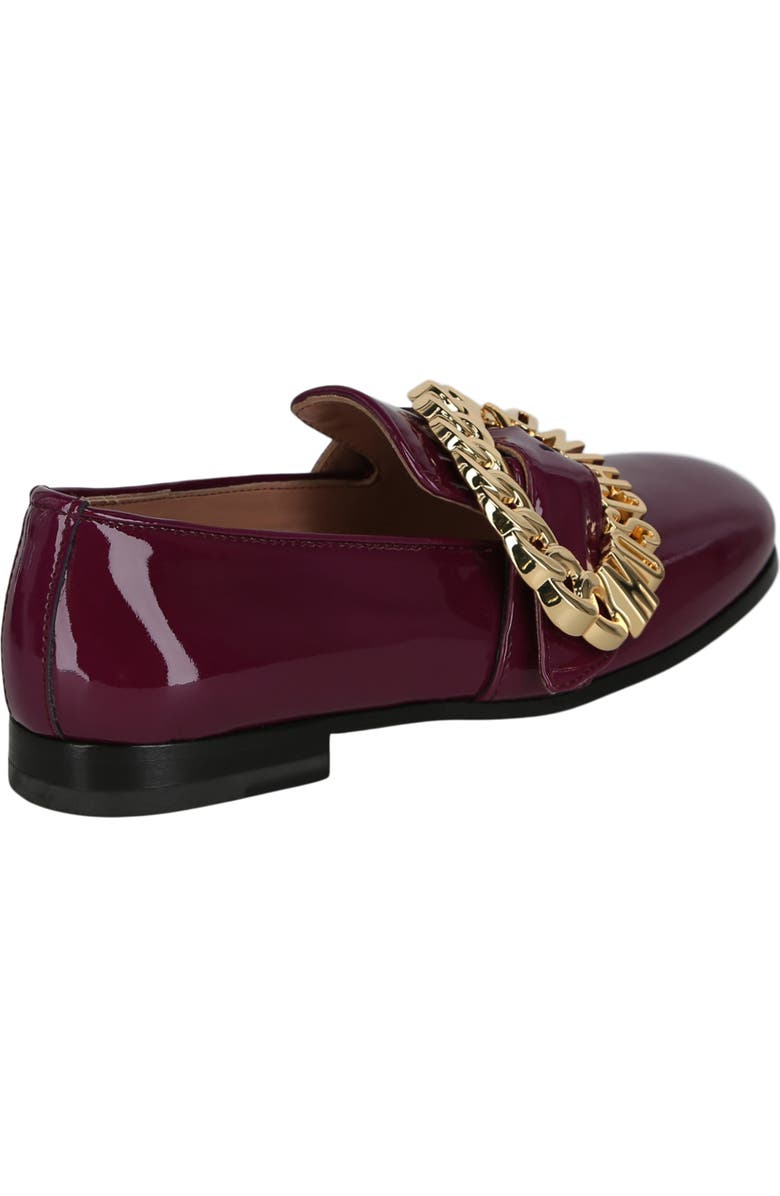 Moschino Big Buckle Patent Leather Loafer, Alternate, color, Raspberry