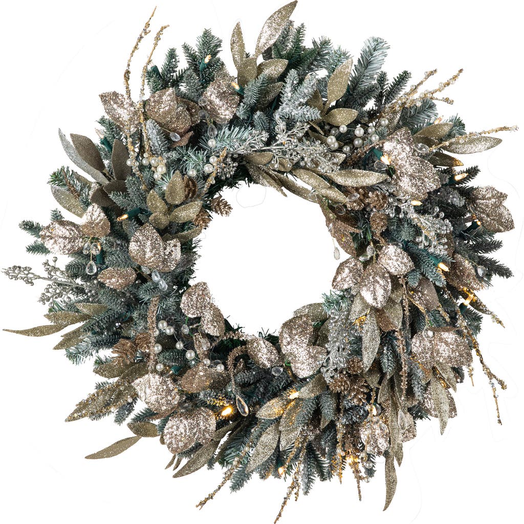 Balsam Hill Champagne and Crystal Wreath in Green  product