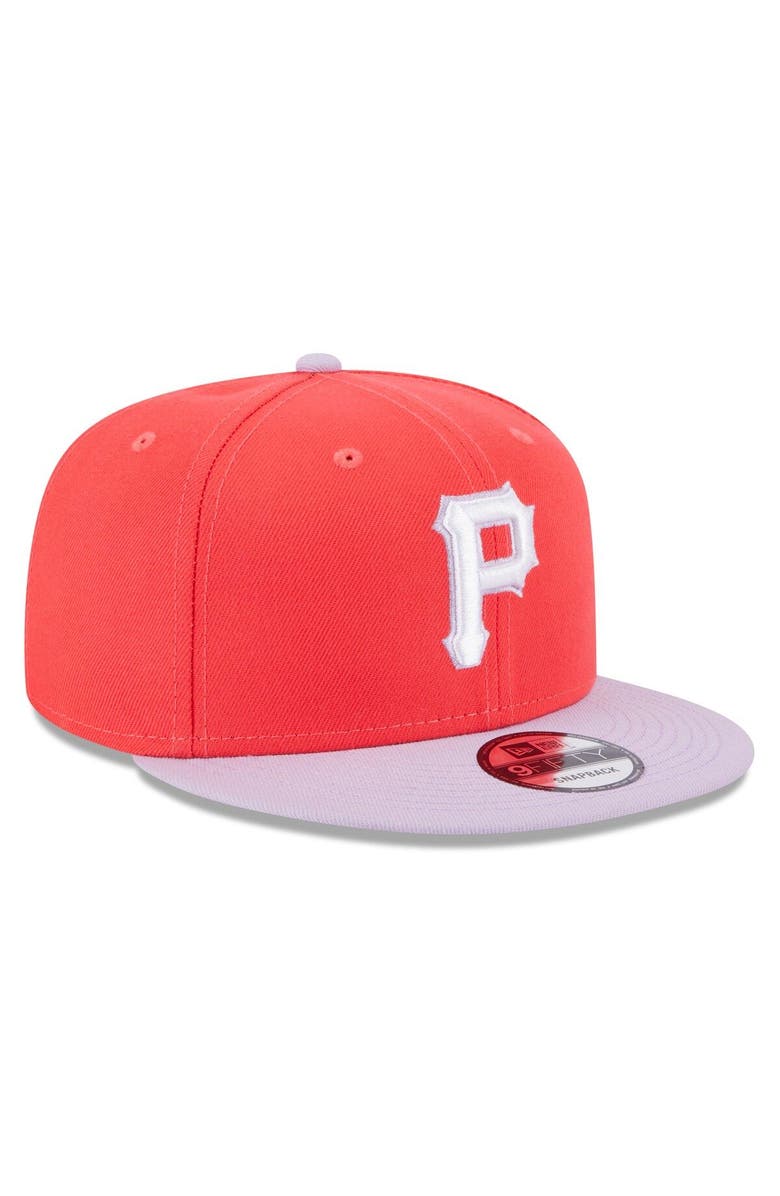 New Era Men's New Era Red/Purple Pittsburgh Pirates Spring Basic Two-Tone 9FIFTY Snapback Hat, Alternate, color, Red