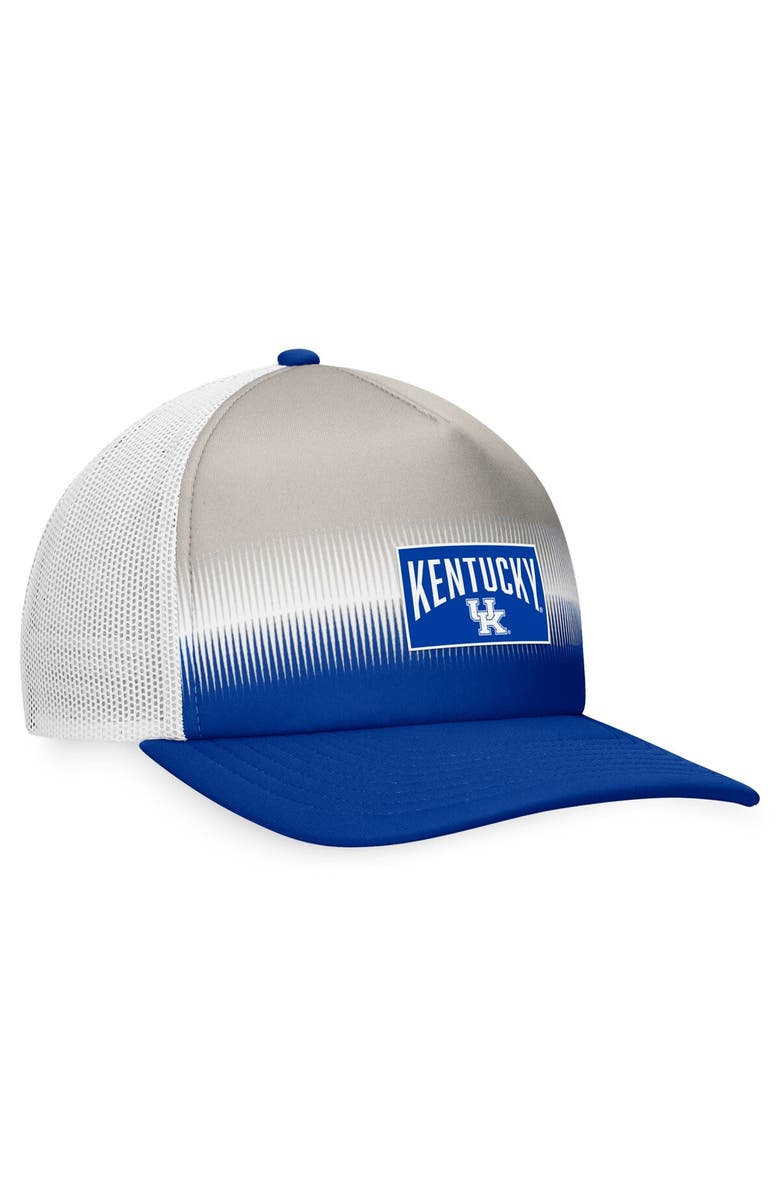 TOP OF THE WORLD Men's Top of the World Royal/Gray Kentucky Wildcats Daybreak Foam Trucker Adjustable Hat, Alternate, color, Royal