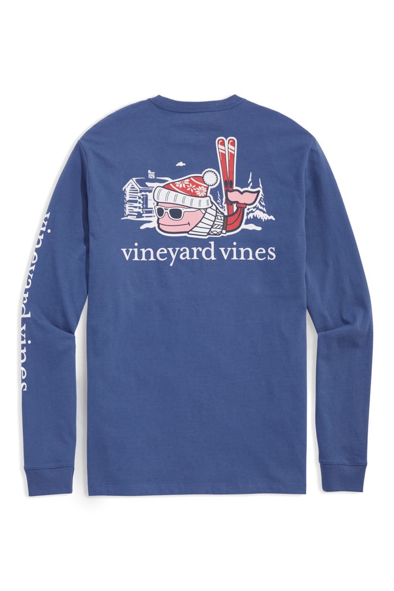 Après Ski Whale Long Sleeve Cotton Graphic Pocket T-Shirt, Alternate, color, MOONSHINE