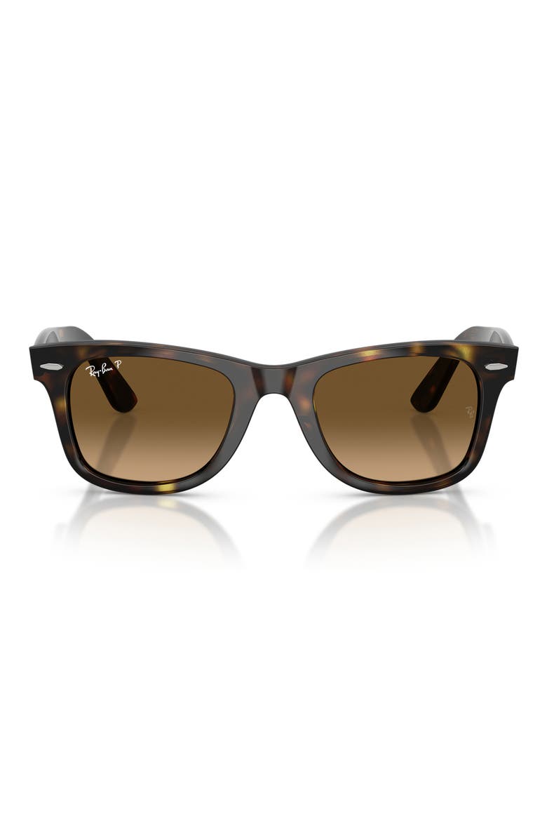 50mm Wayfarer Ease Polarized Sunglasses, Main, color, HAVANA / POLAR BROWN GRADIENT