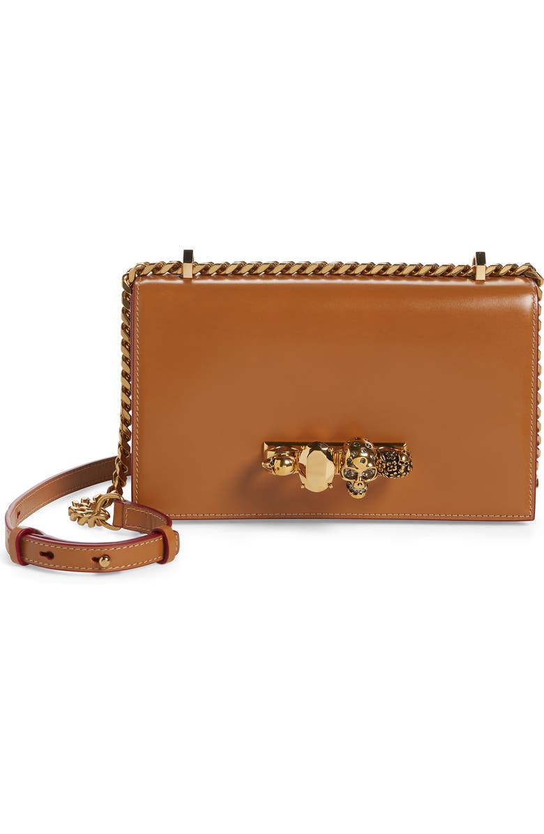 McQueen Jeweled Leather Satchel, Main, color,