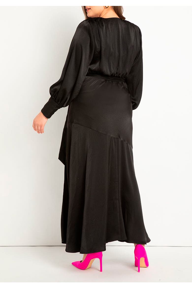 Satin Maxi Dress, Alternate, color, BLACK ONYX