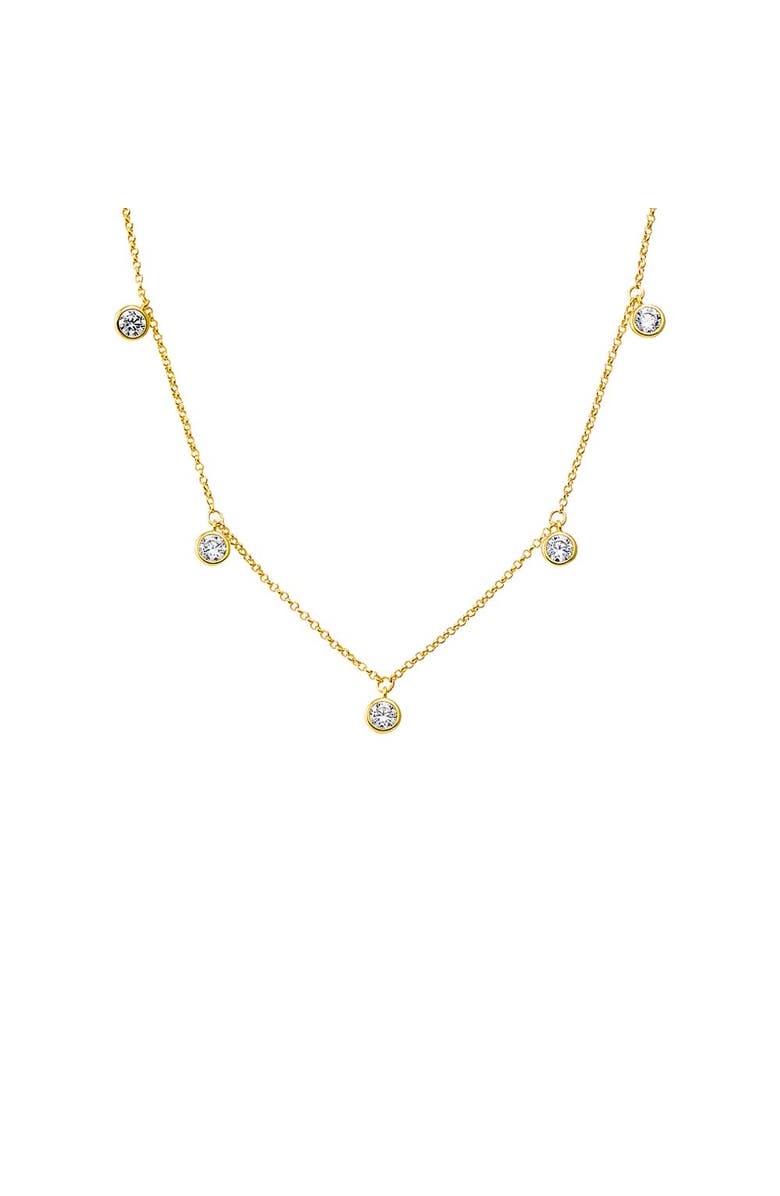 BY ADINA EDEN Mini Multi CZ Bezel Dangling Charm Necklace, Main, color, 
