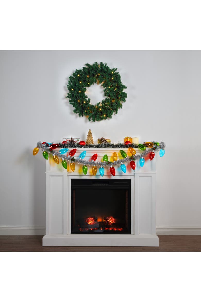 70 in. Retro C9 Bulb Garland - Red and Green, Alternate, color, Multicolor