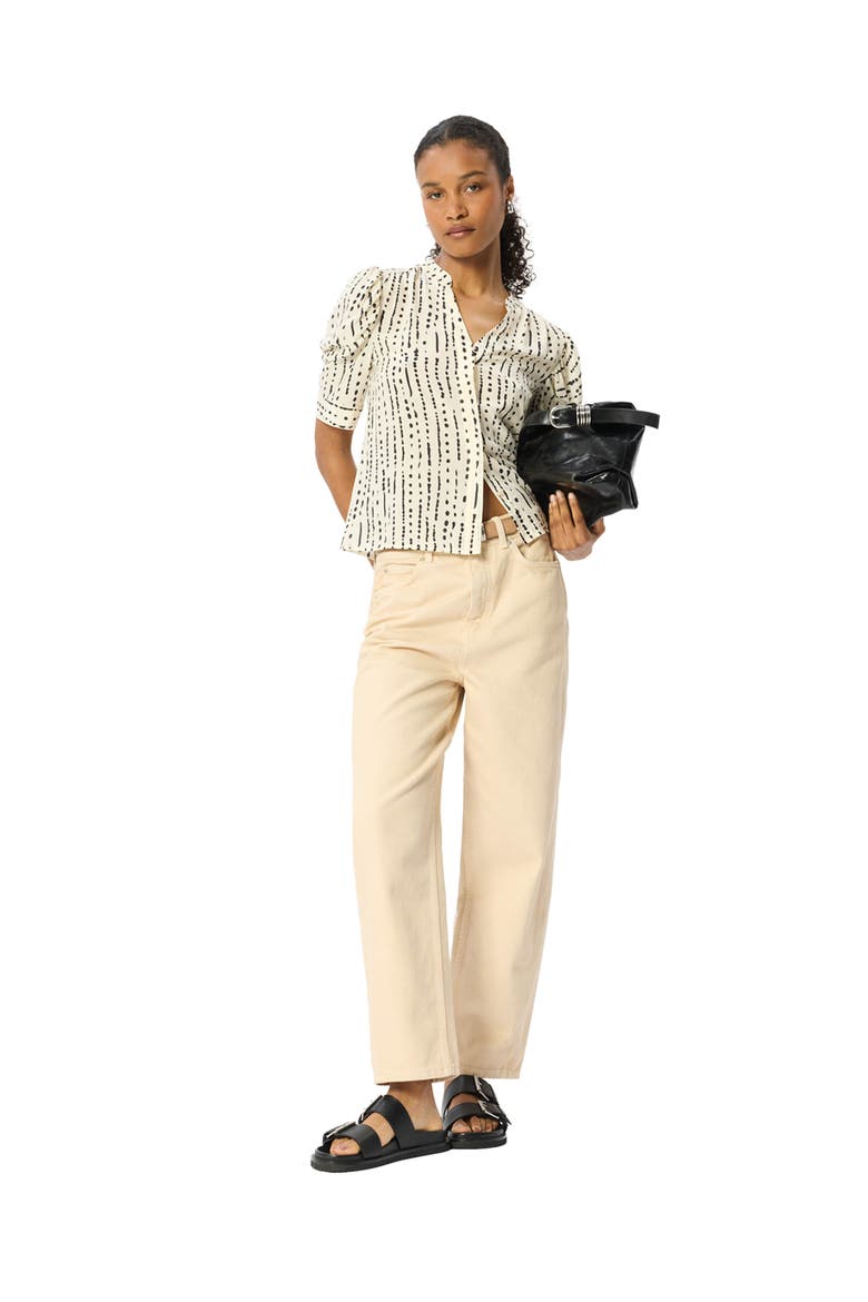 Dashed Spot Gathered Blouse, Alternate, color, Ivory/Multi