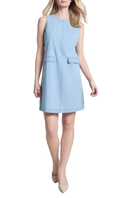 Jones New York Sleeveless Denim Shift Dress In Pale Wash
