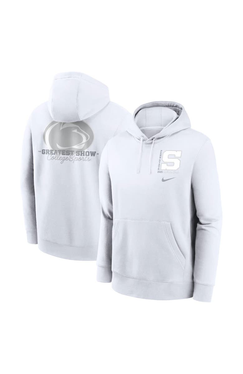 Nike Men's Nike White Penn State Nittany Lions 2025 White Out Club Fleece Pullover Hoodie, Main, color, 