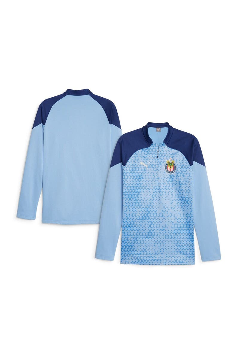 PUMA Men's Puma Light Blue Chivas 2023/24 Quarter-Zip Fleece Top, Main, color, Light Blue