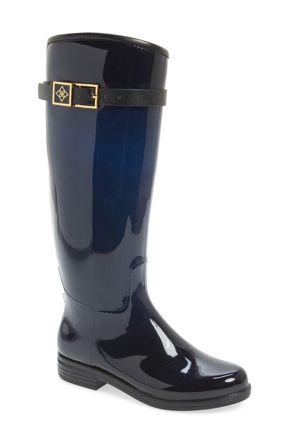 Bristol Weatherproof Knee High Rain Boot, Main, color, NAVY/ BLACK