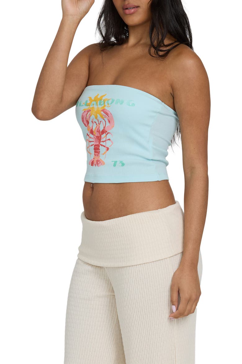 Cocoa Graphic Strapless Top, Alternate, color, CLEARWATER