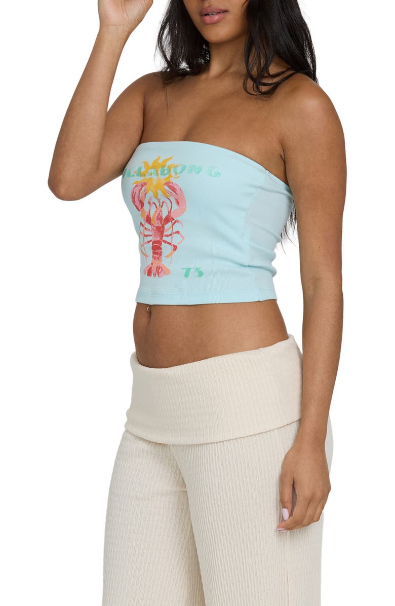 Billabong Cocoa Graphic Strapless Top, Alternate, color, Clearwater