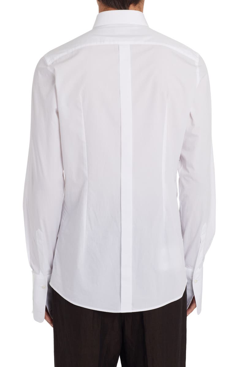 Dolce&Gabbana Cotton Poplin Tuxedo Shirt, Alternate, color, White