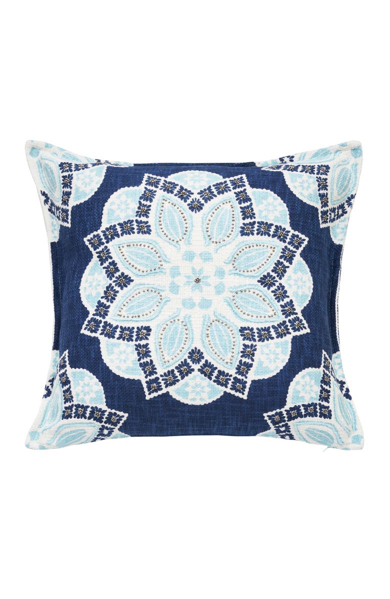 C&F Home Mary Geometric Medallion Cotton Decorative Throw Pillow, Main, color, Blue