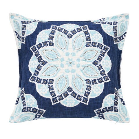 Mary Geometric Medallion Cotton Decorative Throw Pillow