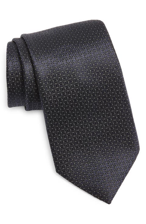 Fili Geometric Jacquard Mulberry Silk Tie