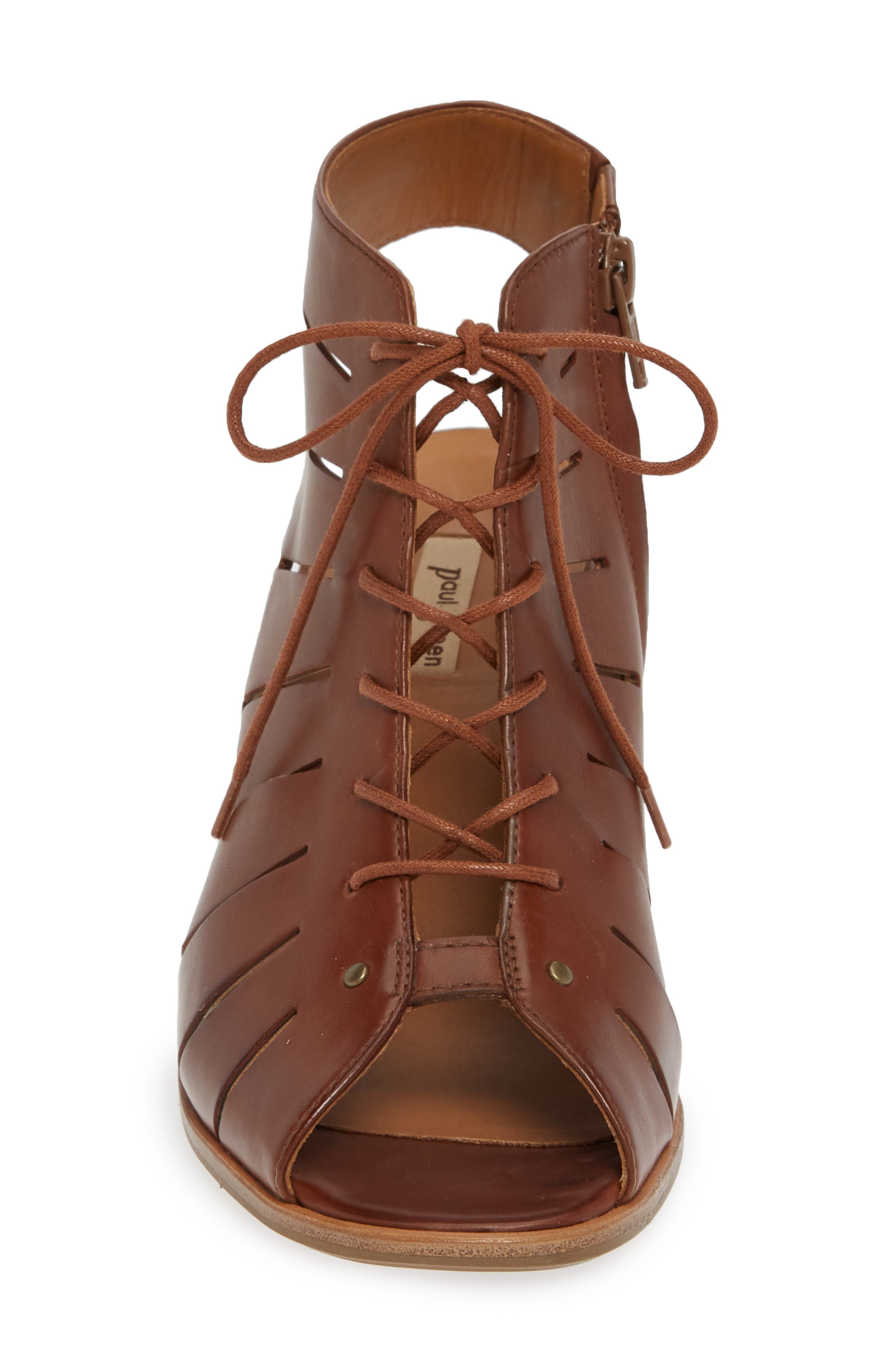 'Cosmo' Peep Toe Sandal, Alternate, color, NOUGAT LEATHER