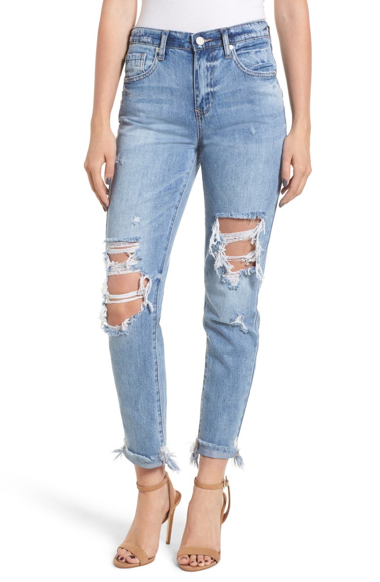 BLANKNYC The Rivington Ripped Straight Leg Jeans, Main, color, 