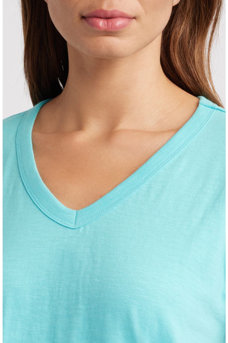 V-Neck High-Low T-Shirt, Alternate, color, BLUE RADIANCE