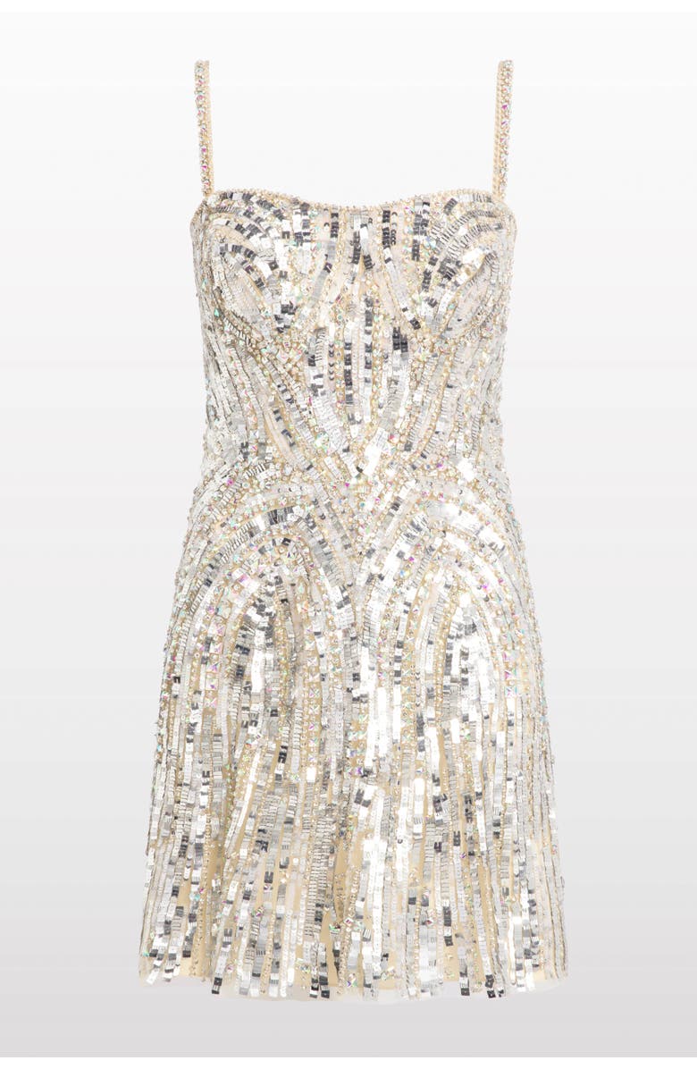 Jenny Packham Rebecca Sequin-Embelished Mini Dress, Main, color, Parchment