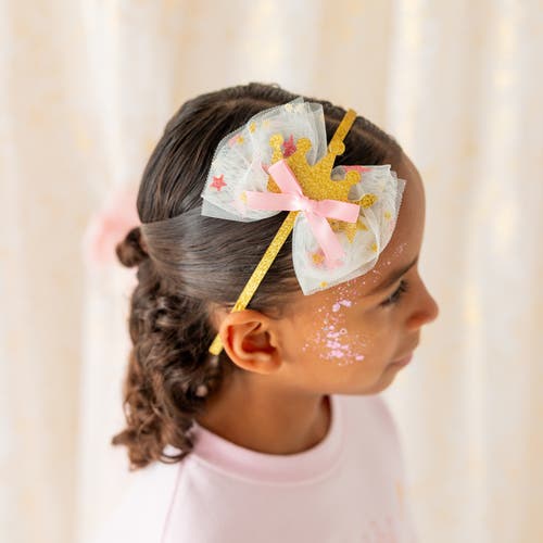 Sweet Wink Princess Crown Tulle Bow Headband In Multi