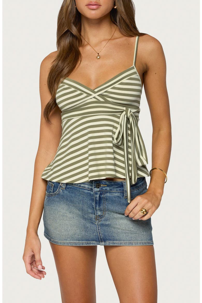 Kova Stripe Babydoll Camisole, Main, color, OFF-WHITE-AND-OLIVE