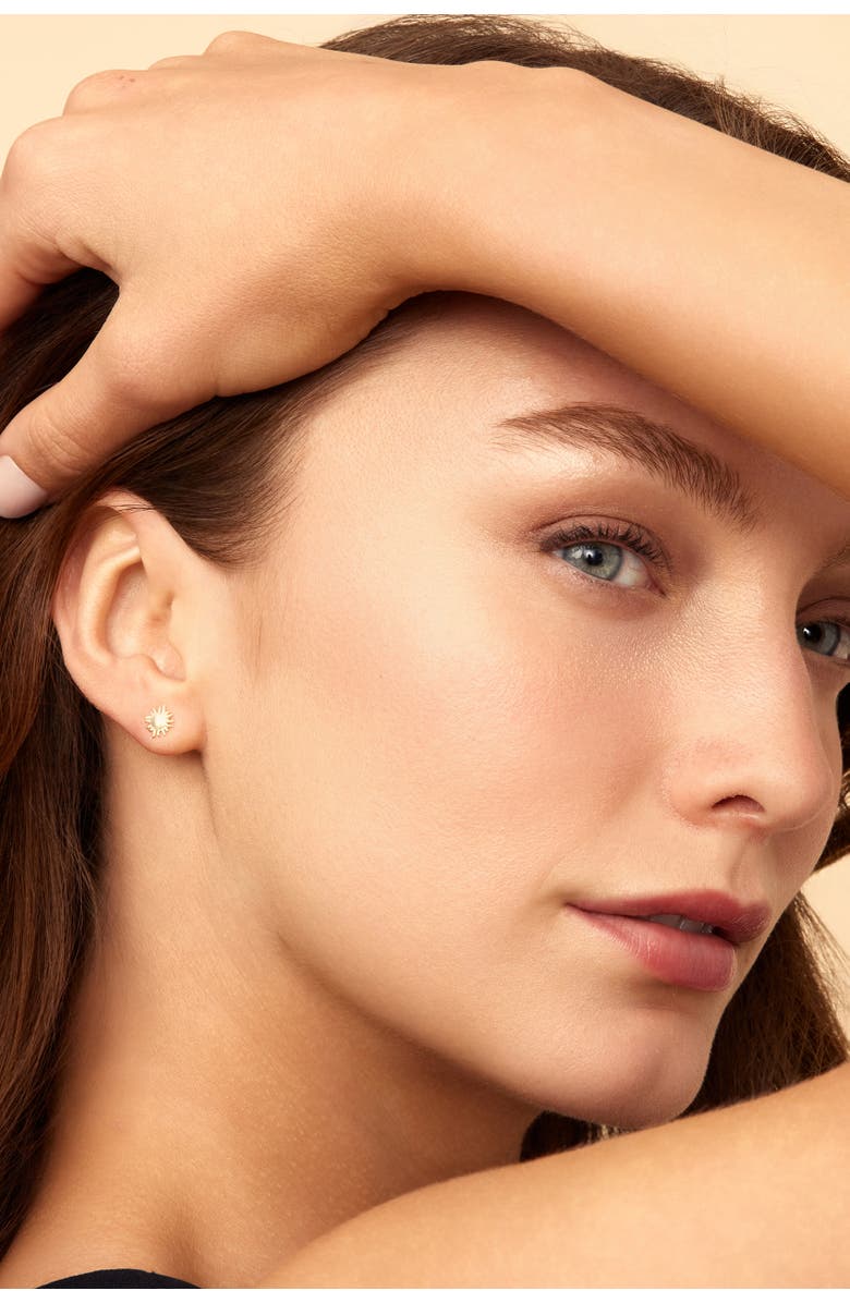 Oradina 14K Yellow Gold Sunny Day Studs, Alternate, color, Yellow Gold