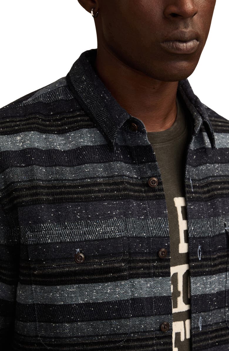 Lucky Brand Snow Heather Flannel Shirt, Alternate, color, Blue Multi